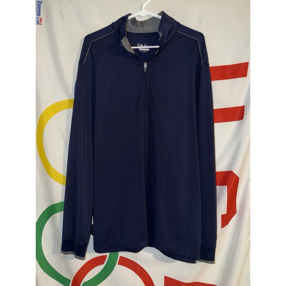 Walter Hagen 1/4 Zip Pullover Sweatshirt Mens Large Navy Blue Golf